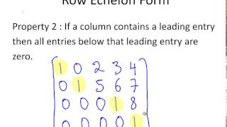 Row Echelon Form of a Matrix