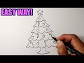 How to draw Christmas tree on simple way | Simple Drawing