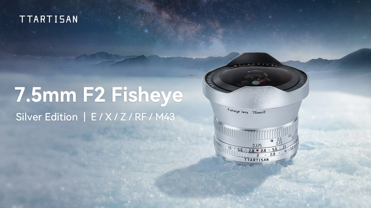 TTARTISAN 7.5mm F2 Fisheye Lens New Silver Edition for E / X / Z / RF / M43 Mount. - YouTube