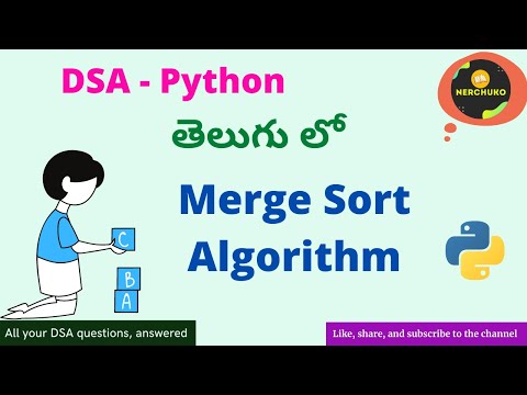 3 3 Merge Sort Algorithm Coding Data Structures Algorithms Python In Telugu