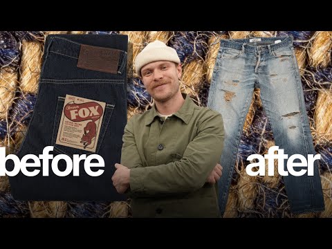 Foxfibre®️ Jeans Worn To Shreds - Brown Fox Selvedge Fade Review