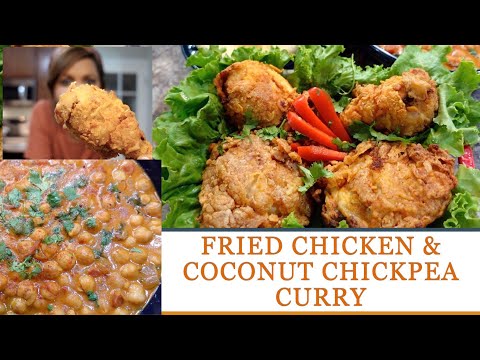 Fried chicken and Coconut #chickpeas Curry