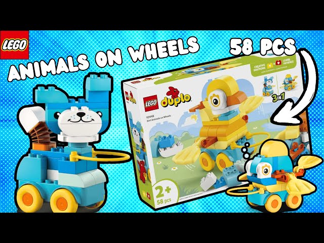 Vídeo relacionado con LEGO Duplo Animales sobre Ruedas 3en1 - Juguete de Construcción Educativo con Ladrillos para Construir Figura de Perro, Pato o Pez de Juguete con Ruedas - Regalo para Niños y Niñas de 2+ Años 10448