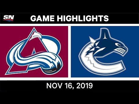 NHL Highlights | Avalanche vs Canucks - Nov. 16, 2019