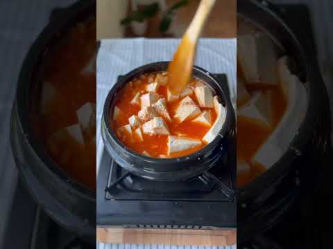 Spicy tofu stew recipe #viral #recipe #cooking #food #foryou #fyp #korean #koreanfood #tofu #soup