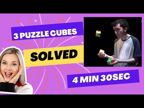 Solving Three Puzzle Cubes WHILST JUGGLING   Guinness World Records