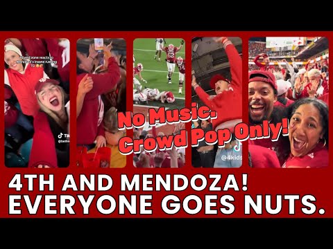 Fernando Mendoza 4th Down Touchdown Run! Everyone Goes Nuts. (No Music. Only Crowd Pop.)