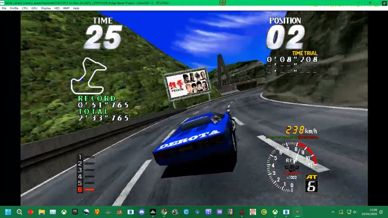 XENIA 360 = RIDGE RACER COLLECTION - RIDGE/+RAVE  RACERS 1/2  - ON 360 EMULATOR 4K UK ARCADES
