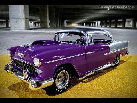 1955 Chevy Bel Air Custom Turbo V8 1/16 Scale Model Kit Review How To Assemble Paint Interior Wiring