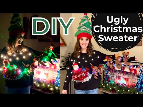 DIY Ugly Christmas Sweater With Lights *But it's kind...