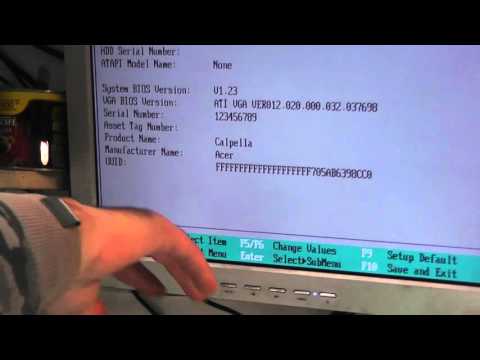 Восстанавливаем после прошивки Bios на Acer Aspire 5741G Serial, Product, TAG UUID