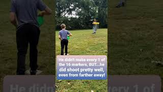 Disc Golf Putting! On point! Age 9! #shorts #discgolf #9yearsold #juniordiscgolf