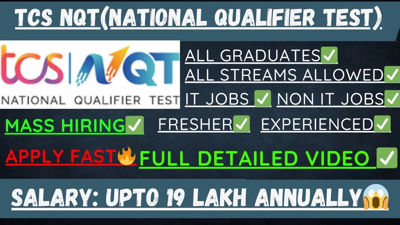 TCS MEGA HIRING 2024 FOR IT, NON IT, BANK JOBS🔥| TCS NQT(NATIONAL QUALIFIER TEST)🔥| #job #daily