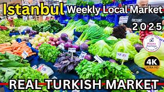 Fresh Fruits, Cheese & Street Food 🇹🇷 Istanbul Market Walk 4K