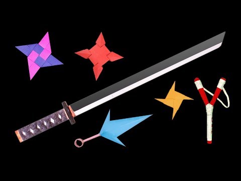 Top 06 Easy Origami Ninja Star/sword/Knife - How to make