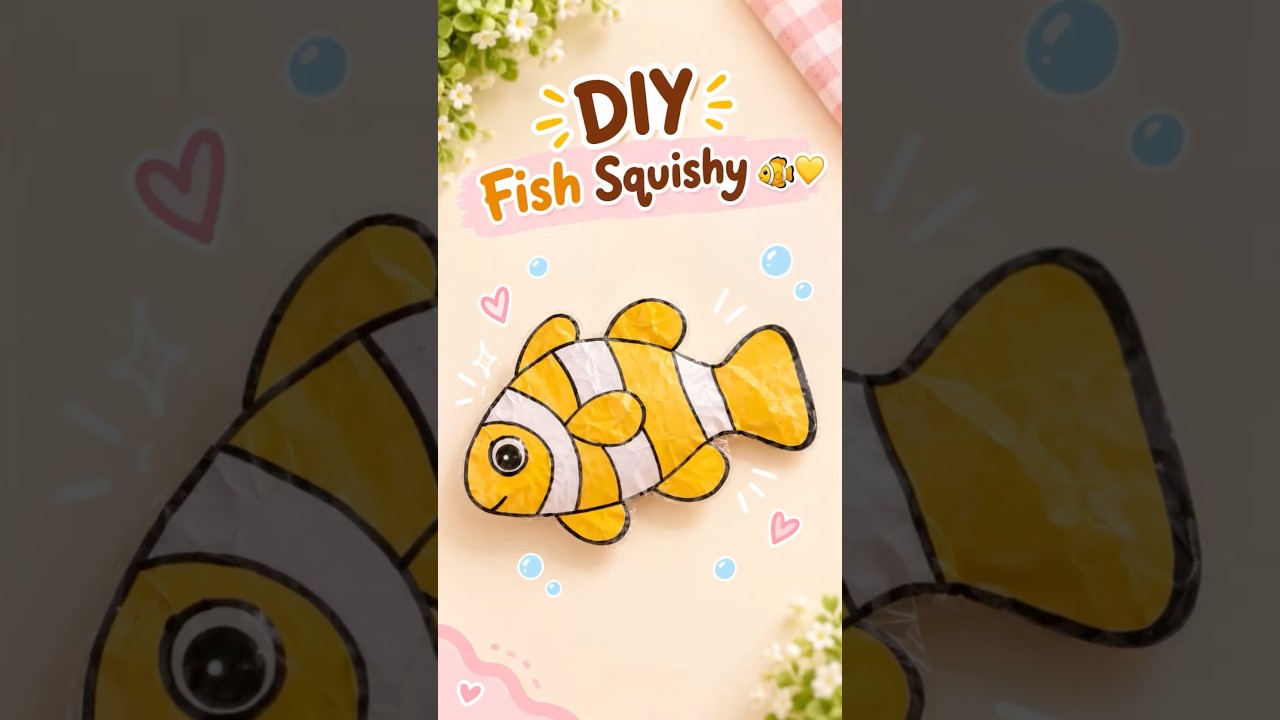 🎀✨DIY Fish Squishy 🐠💛|It’s me Hana|✨Cute Paper Squishy|#Shorts
