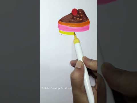 Easy cake drawing#shorts#ytshorts #youtubeshorts