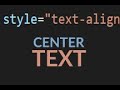 How to align text center in html 5