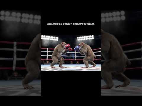 Monkey Boxing Championship #AnimalFightClub #FunnyAnimals #MonkeyFight #BoxingRingBattle #short