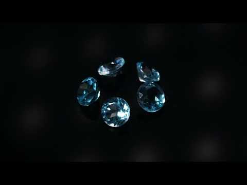 Натуральный голубой Топаз круг 6.0-6.3мм 1.10ct видео
