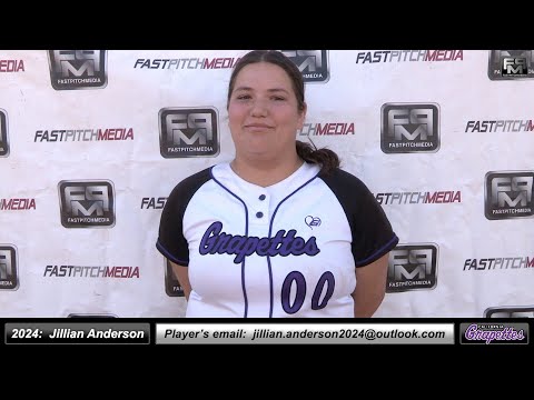 2024 Jillian Anderson 3.5 GPA - Catcher and First Base Softball Skills Video - Ca Grapettes Medina