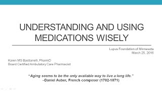 WEBINAR: Understanding and Using Medications Wisely