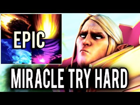 Try Hard Miracle- Pro Invoker! OMG Epic Combo Impossible Game WTF Dota 2