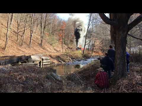 Climax 9 Geared Steam Locomotive Working Hard