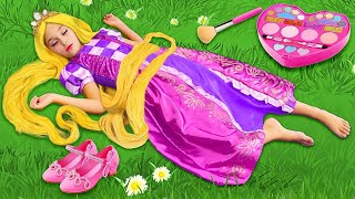 Sasha as Rapunzel plays in a beauty salon in her Princess Room