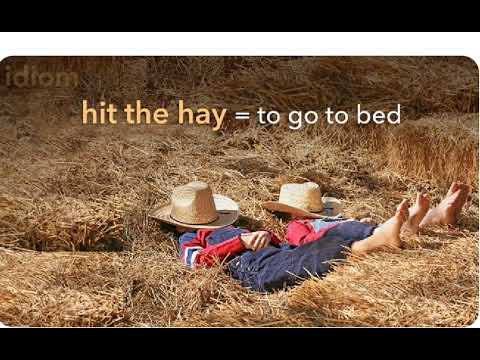 Idiom: hit the hay.                     I'm going to hit the hay early tonight.