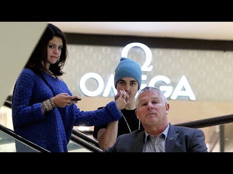 Justin Bieber Shows Selena Gomez A Little PDA At The Beverly Center [2012]