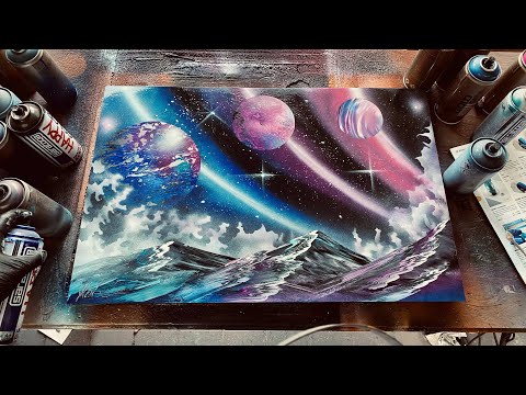 Planetary rays - Spray Paint Art by Skech
