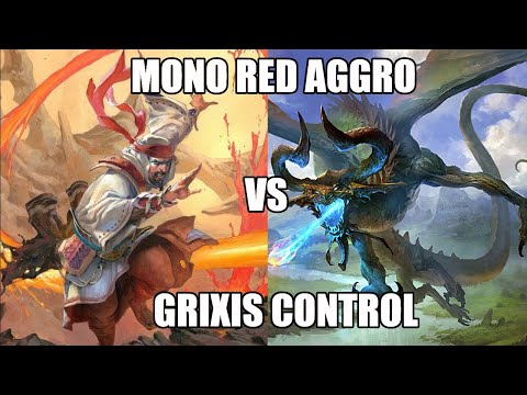 Magic The Gathering Arena Commentary: Mono Red Aggro vs Grixis Control