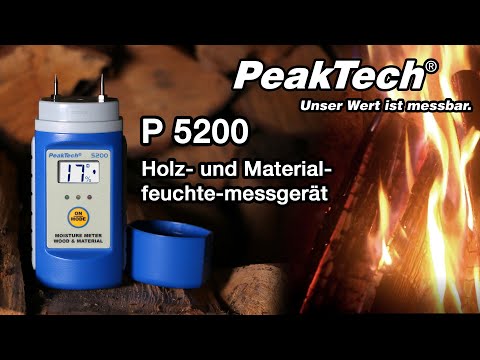PeakTech 5200 Holzfeuchtemessgerät für Brennholz / Kaminholz – Wood Moisture Meter for firewood