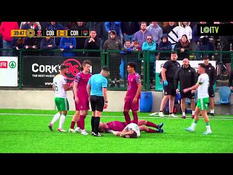 JASON ABBOTT SENDING OFF - COBH RAMBLERS V CORK CITY - 2024 LEAGUE OF IRELAND - SOUTH COAST DERBY