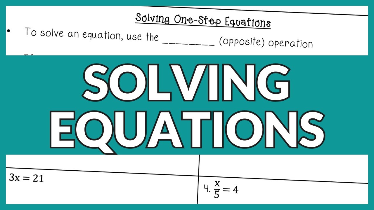 Solving One and Two Step Equations Lesson for High School Algebra 1