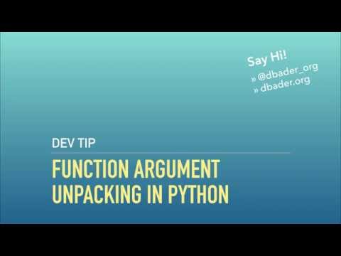 Function Argument Unpacking In Python