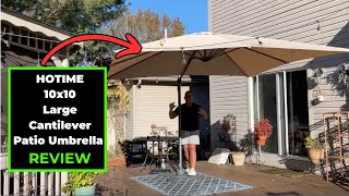 HOTIME10x10ft Large Cantilever Patio Umbrella REVIEW