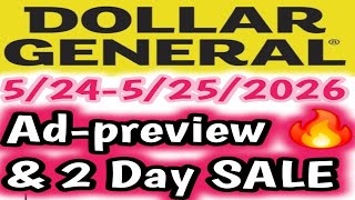 5/24-5/30/2026 Dollar General Early  Ad-Preview this week #dollargeneral #memorialday #couponing 