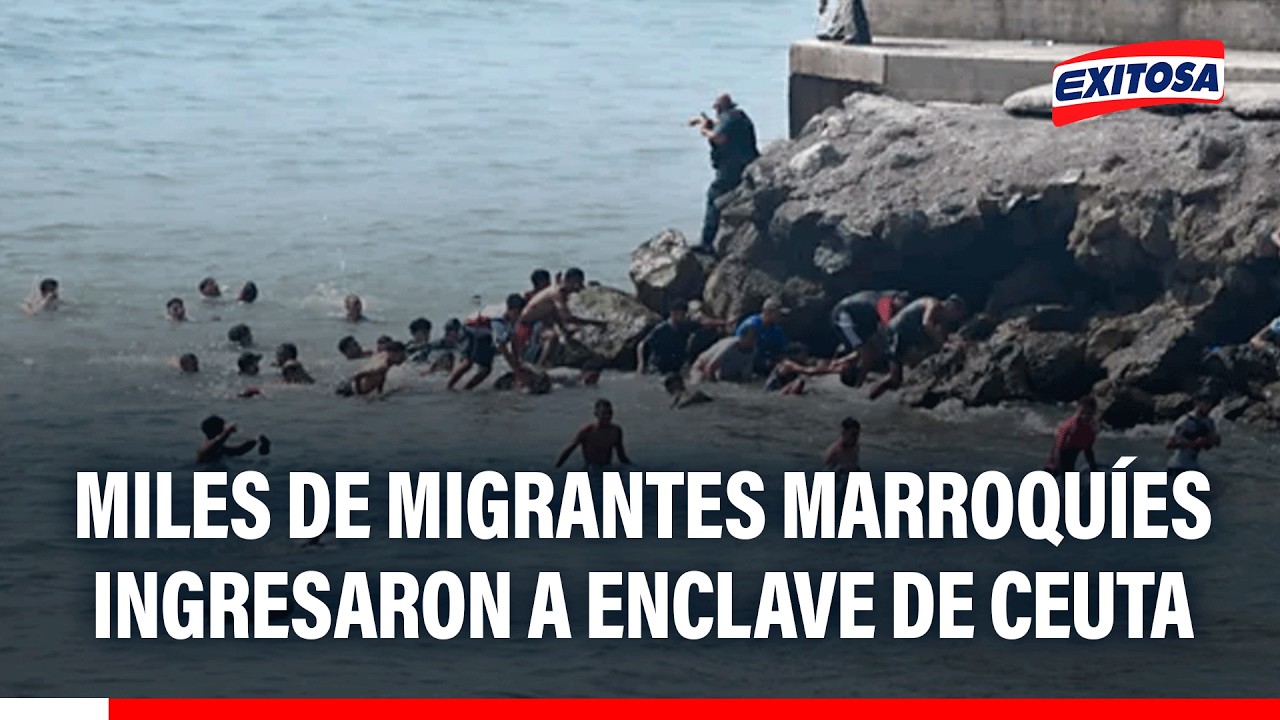 🔴🔵 Miles de migrantes marroquíes ingresaron masivamente en enclave de Ceuta