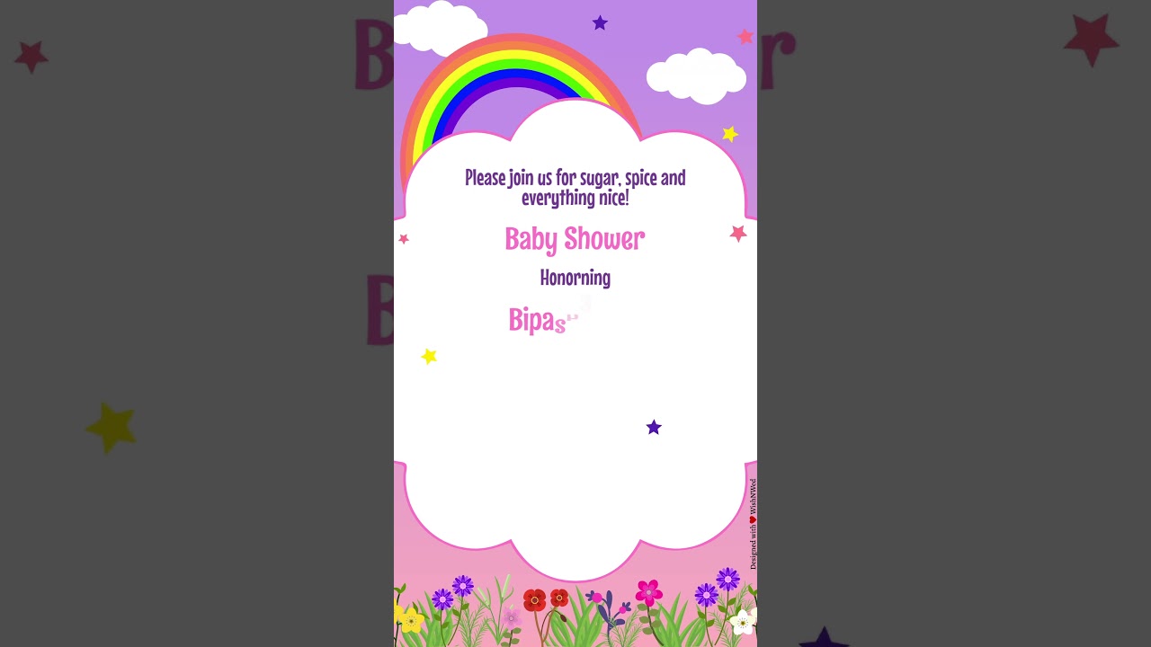 Rainbow Theme Baby Shower Invitation | Baby Shower Invitation Template - WishNWed