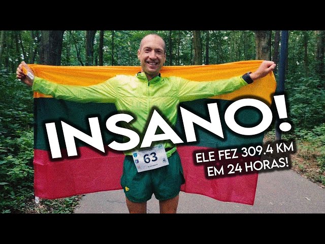 Ele fez sete maratonas seguidas pra 3:16... INSANO!