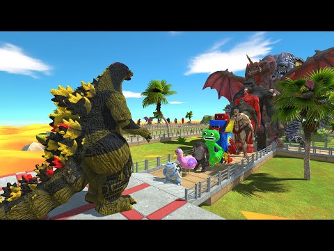 Heisei Godzilla vs Orga OASIS LAVA DEAT RUN - Animal Revolt Battle Simulator