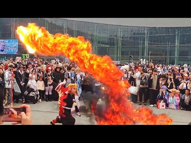 Vídeo relacionado con Daiendi Kyojuro Rengoku Disfraz de cosplay Demon Hashira Anime Kimono Abrigo Halloween Carnaval Talla M