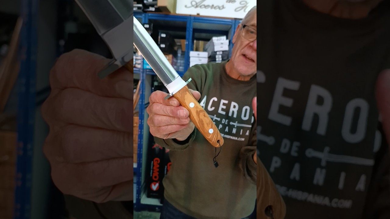 Lince CO43 Joker Messer mit Olivengriffen und zweischneidiger Klinge