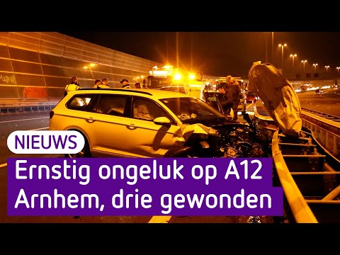 Drie gewonden bij ernstig ongeval op A12 bij Arnhem