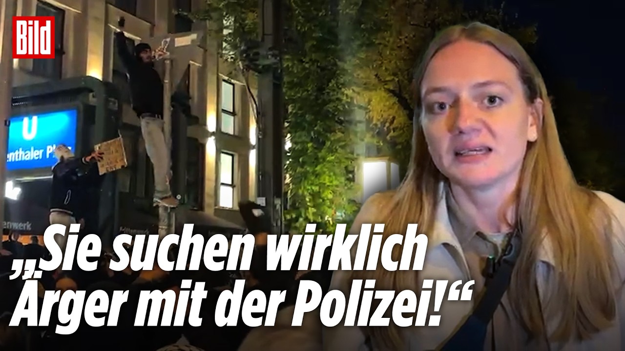 KRAWALLE IN BERLIN: „Es gibt immer wieder Explosionen!“ Böller und Eier auf Polizei geworfen!