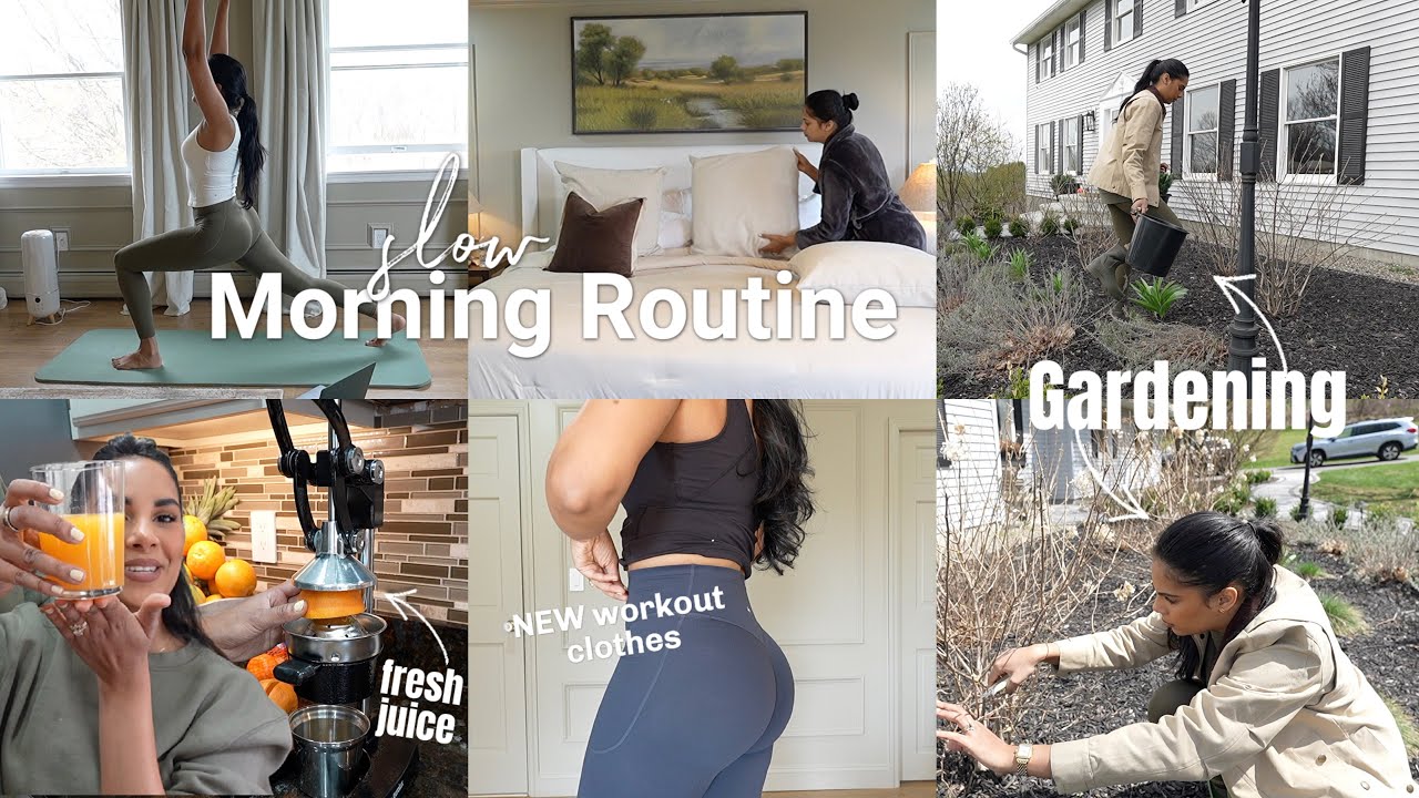 Slow Spring Morning Routine | Pruning Hydrangeas 🌿 + NEW Workout Clothes