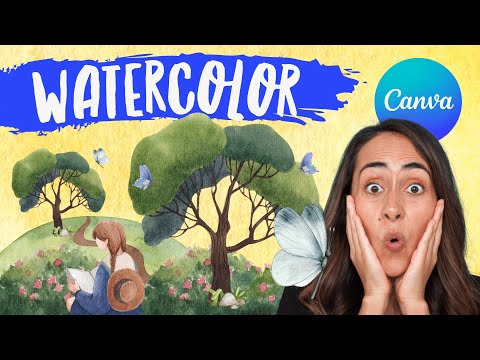 WATERCOLOR Art in Canva  Create your own beautiful Painting