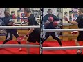 ROY JONES JR LOOKING TO CRACK MIKE TYSON WITH LEFT HOOKS & UPPERCUTS! BLASTS PADS WITH POWER & SPEED